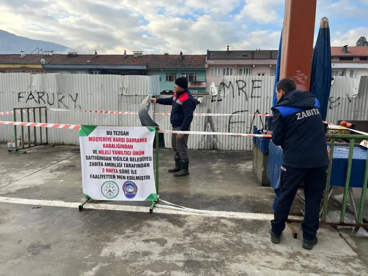 Düzce Yığılca'da pazarcı esnafına faaliyetten men cezası