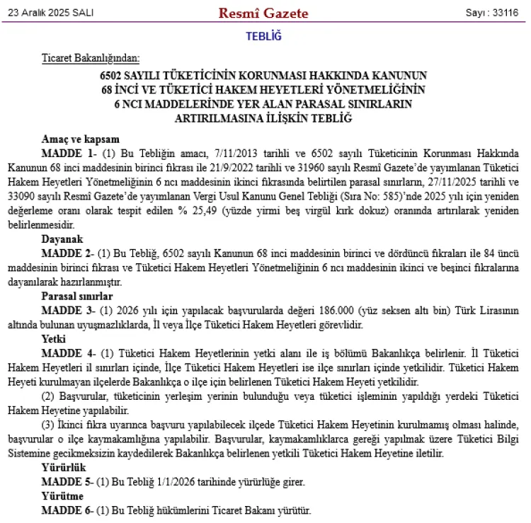 Tüketici Hakem Heyeti başvuru sınırı yükseltildi... İdari para cezaları artırıldı