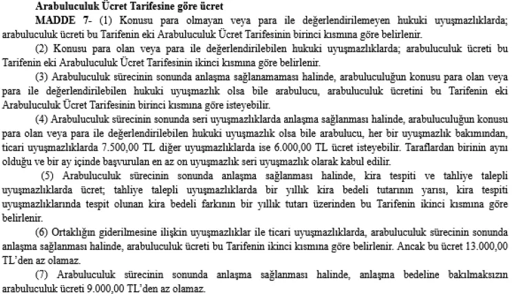 2026 yılı arabuluculuk, bilirkişilik ve tanıklık ücret tarifeleri belli oldu