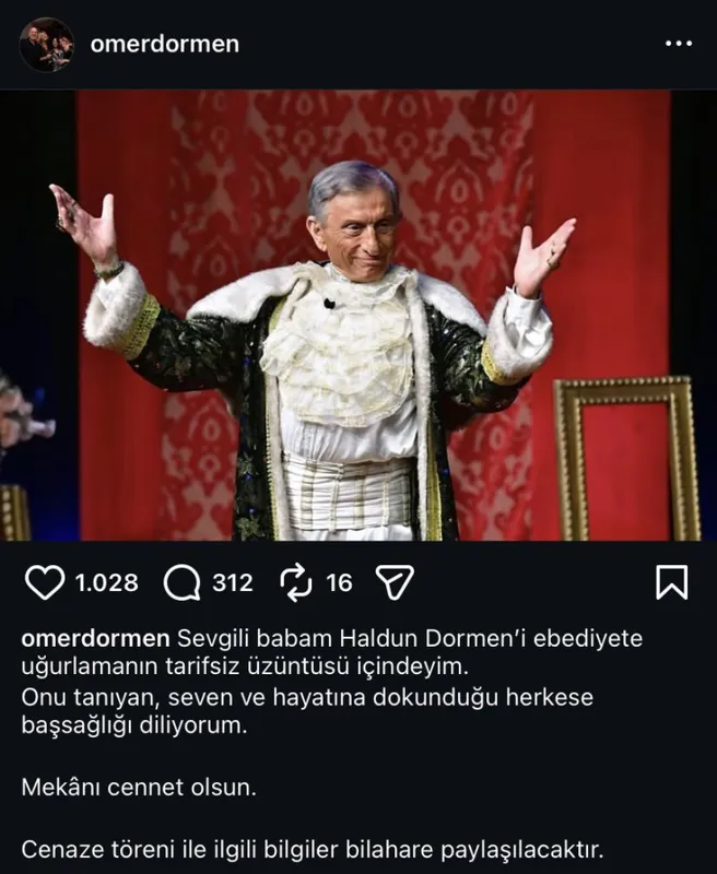 Usta sanatçı Haldun Dormen 97 yaşında hayatını kaybetti