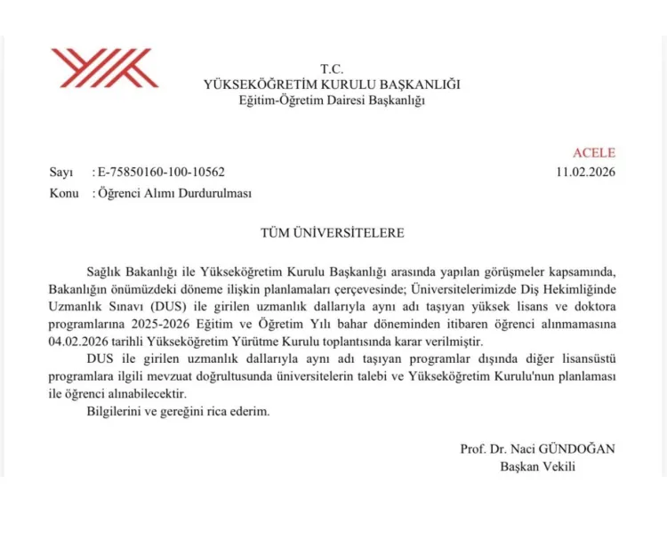 Diş Hekimliğinde uzmanlık eğitimine yeni düzenleme... Öğrenci alınmayacak!