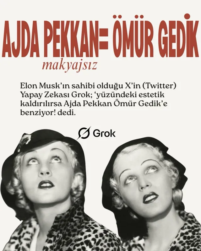 Ajda Pekkan-Ömür Gedik benzerliğine 'Grok' bakışı