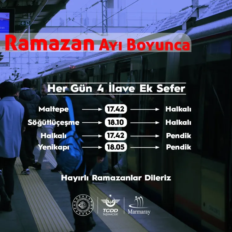 Marmaray’da sefer saatlerine 'iftar' ayarı