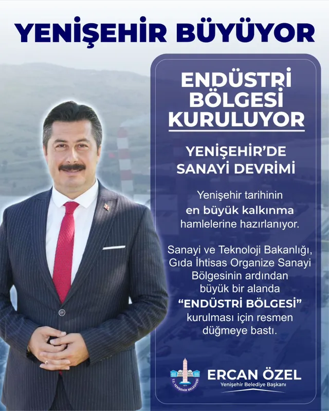 Bursa Yenişehir'e Endüstri Bölgesi kuruluyor... Yenişehir'de sanayi devrimi