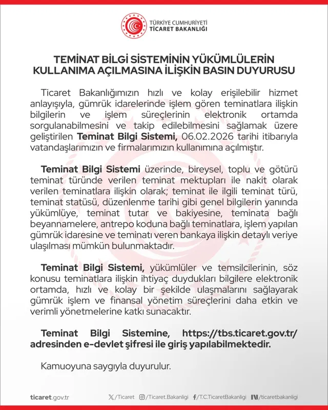Gümrükteki teminatlar artık elektronik ortamda takip edilebilecek